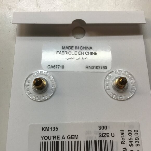 Kate Spade New Emerald and Rhinestone Earrings - Picture 3 of 3